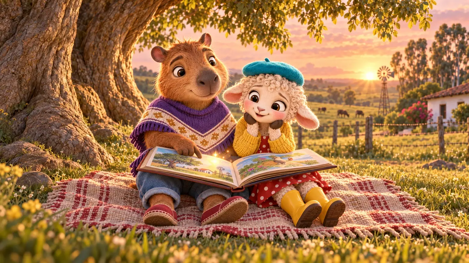 Reading under the ombú